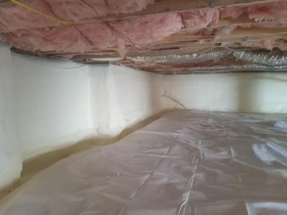 Crawl space encapsulation with closed-cell spray foam for Attic Insulation in Johnstown